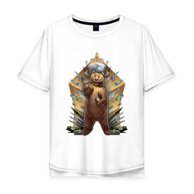 Мужская футболка хлопок Oversize с принтом Привет из России , 100% хлопок | свободный крой, круглый ворот, “спинка” длиннее передней части | военные | империя | матрёшка | медведь | оружие | ракета | русь | самолёт | танк