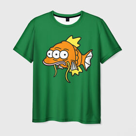 Мужская футболка 3D с принтом Радиоактивная Рыбка , 100% полиэфир | прямой крой, круглый вырез горловины, длина до линии бедер | fish | fishes | lake | ocean | river | sea | simpson | simpsons | water | вода | море | озеро | океан | раба | река | рыбка | рыбки | рыбы | симпсон | симпсоны