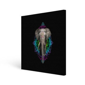 Холст квадратный с принтом Индийский Слон , 100% ПВХ |  | africa | elephant | elephants | india | ornament | pattern | skin | tusks | африка | бивни | индия | кожа | орнамент | слон | слоненок | слоник | слоники | слоны | слонята | узор | хобот