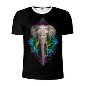 Мужская футболка 3D спортивная с принтом Индийский Слон , 100% полиэстер с улучшенными характеристиками | приталенный силуэт, круглая горловина, широкие плечи, сужается к линии бедра | Тематика изображения на принте: africa | elephant | elephants | india | ornament | pattern | skin | tusks | африка | бивни | индия | кожа | орнамент | слон | слоненок | слоник | слоники | слоны | слонята | узор | хобот