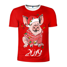 Мужская футболка 3D спортивная с принтом Полосатый поросенок , 100% полиэстер с улучшенными характеристиками | приталенный силуэт, круглая горловина, широкие плечи, сужается к линии бедра | 2019 | боров | гирлянда | год | голова | дед мороз | домашнее | елочная | животное | клаус | костюм | красная | мода | новый год | подарок | поздравление | полосатый | поросенок | праздник | профиль