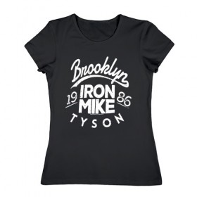 Женская футболка хлопок с принтом Myke Tyson , 100% хлопок | прямой крой, круглый вырез горловины, длина до линии бедер, слегка спущенное плечо | 