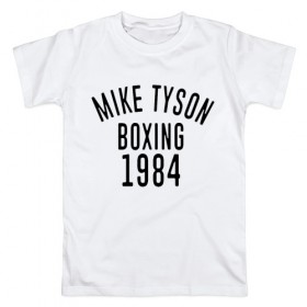 Мужская футболка хлопок с принтом Myke Tyson , 100% хлопок | прямой крой, круглый вырез горловины, длина до линии бедер, слегка спущенное плечо. | 