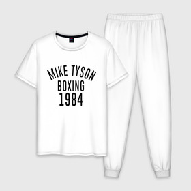 Мужская пижама хлопок с принтом Myke Tyson , 100% хлопок | брюки и футболка прямого кроя, без карманов, на брюках мягкая резинка на поясе и по низу штанин
 | 