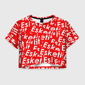Женская футболка Cropp-top с принтом ESKETIT , 100% полиэстер | круглая горловина, длина футболки до линии талии, рукава с отворотами | esketit | gucci gang | lil pump | pattern | гуччи ганг | лил памп