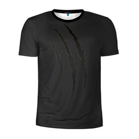 Мужская футболка 3D спортивная с принтом Разрыв , 100% полиэстер с улучшенными характеристиками | приталенный силуэт, круглая горловина, широкие плечи, сужается к линии бедра | карбон | разрыв | царапина