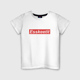 Детская футболка хлопок с принтом ESSKEETIT , 100% хлопок | круглый вырез горловины, полуприлегающий силуэт, длина до линии бедер | esskeetit | lil pump | music | rap | газзи гарсия | музыка | рэп | эщкере