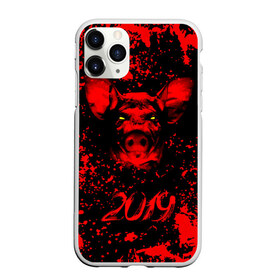 Чехол для iPhone 11 Pro матовый с принтом Красный поросенок , Силикон |  | 2019 | боров | брызги | веселье | взгляд | год | домашнее | животное | капли | красный | кровь | подарок | поздравление | поросенок | праздник | радость | рождество | с новым годом | свинья