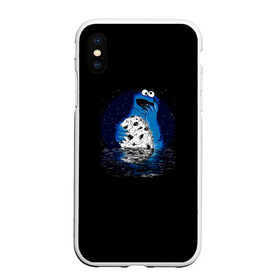 Чехол для iPhone XS Max матовый с принтом Cookie monster , Силикон | Область печати: задняя сторона чехла, без боковых панелей | cookie | cookiemonster | delicious | eat | monster | yummy | еда | куки | кукимонстр | монстр | печенье | сладости | улица | улицасезам