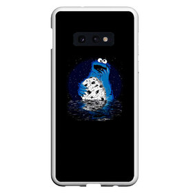 Чехол для Samsung S10E с принтом Cookie monster , Силикон | Область печати: задняя сторона чехла, без боковых панелей | cookie | cookiemonster | delicious | eat | monster | yummy | еда | куки | кукимонстр | монстр | печенье | сладости | улица | улицасезам