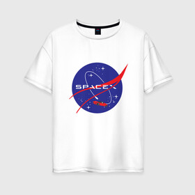 Женская футболка хлопок Oversize с принтом NASA Space , 100% хлопок | свободный крой, круглый ворот, спущенный рукав, длина до линии бедер
 | alien | earth | express | futurama | galaxy | moon | nasa | planet | space | star | ufo | world | астронавт | вселенная | гагарин | галактика | звезда | звезды | земля | ино | космонавт | космос | луна | мир | наса | небо | нло | планета | полёт