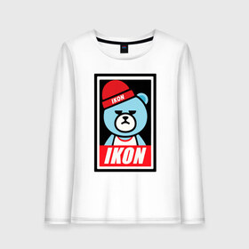 Женский лонгслив хлопок с принтом IKON bear , 100% хлопок |  | ikon | k pop | return | айкон