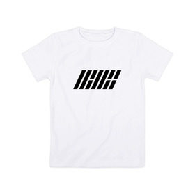 Детская футболка хлопок с принтом iKON logo , 100% хлопок | круглый вырез горловины, полуприлегающий силуэт, длина до линии бедер | ikon | k pop | return | айкон
