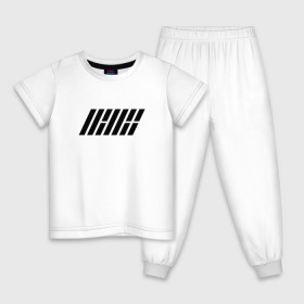 Детская пижама хлопок с принтом iKON logo , 100% хлопок |  брюки и футболка прямого кроя, без карманов, на брюках мягкая резинка на поясе и по низу штанин
 | ikon | k pop | return | айкон