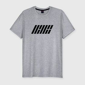 Мужская футболка премиум с принтом iKON logo , 92% хлопок, 8% лайкра | приталенный силуэт, круглый вырез ворота, длина до линии бедра, короткий рукав | ikon | k pop | return | айкон