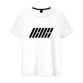 Мужская футболка хлопок с принтом iKON logo , 100% хлопок | прямой крой, круглый вырез горловины, длина до линии бедер, слегка спущенное плечо. | ikon | k pop | return | айкон