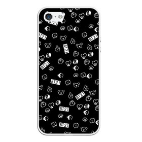 Чехол для iPhone 5/5S матовый с принтом BTS BT21 STICKERS , Силикон | Область печати: задняя сторона чехла, без боковых панелей | bt21 | bts | bts army | bts stickers | j hope | jimin | jin | jungkook | k pop | rap monster | rapmon | suga | v | бтс | корея | стикеры bts