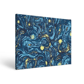 Холст прямоугольный с принтом Ван Гог. Звездная Ночь , 100% ПВХ |  | вангог | живопись | искусство | картина | краска | синий | художник