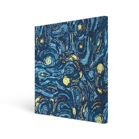 Холст квадратный с принтом Ван Гог. Звездная Ночь , 100% ПВХ |  | Тематика изображения на принте: вангог | живопись | искусство | картина | краска | синий | художник