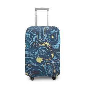 Чехол для чемодана 3D с принтом Ван Гог. Звездная Ночь , 86% полиэфир, 14% спандекс | двустороннее нанесение принта, прорези для ручек и колес | вангог | живопись | искусство | картина | краска | синий | художник