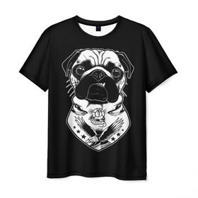 Мужская футболка 3D с принтом Мопс , 100% полиэфир | прямой крой, круглый вырез горловины, длина до линии бедер | dog | dogs | mops | мопс | мопсы | пес | псы | собака | собакен | собаки | собачка | собачки | щенки | щенок | щеночек | щеночки