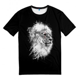 Мужская футболка 3D с принтом Лев со Шрамом , 100% полиэфир | прямой крой, круглый вырез горловины, длина до линии бедер | Тематика изображения на принте: africa | desert | lion | lions | predator | scarm | африка | лев | львенок | львица | львицы | львы | львята | пустыня | хищник | шрам