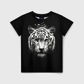 Детская футболка 3D с принтом Dark Tiger , 100% гипоаллергенный полиэфир | прямой крой, круглый вырез горловины, длина до линии бедер, чуть спущенное плечо, ткань немного тянется | africa | creepy | dark | desert | predator | scary | tiger | tigers | африка | жуткий | мрачный | пустыня | страшный | тигр | тигренок | тигрица | тигрицы | тигры | тигрята | хищник