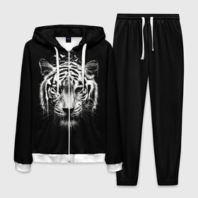 Мужской костюм 3D с принтом Dark Tiger , 100% полиэстер | Манжеты и пояс оформлены тканевой резинкой, двухслойный капюшон со шнурком для регулировки, карманы спереди | africa | creepy | dark | desert | predator | scary | tiger | tigers | африка | жуткий | мрачный | пустыня | страшный | тигр | тигренок | тигрица | тигрицы | тигры | тигрята | хищник