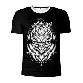 Мужская футболка 3D спортивная с принтом Dark Tiger , 100% полиэстер с улучшенными характеристиками | приталенный силуэт, круглая горловина, широкие плечи, сужается к линии бедра | Тематика изображения на принте: africa | creepy | dark | desert | predator | scary | tiger | tigers | африка | жуткий | мрачный | пустыня | страшный | тигр | тигренок | тигрица | тигрицы | тигры | тигрята | хищник