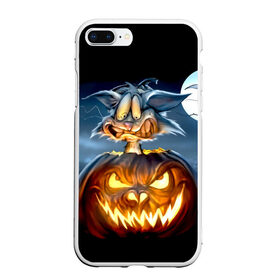 Чехол для iPhone 7Plus/8 Plus матовый с принтом Halloween , Силикон | Область печати: задняя сторона чехла, без боковых панелей | аниме | ведьма | девушка | зомби | ирландия | кладбище | колдун | кости | кошки | летучие | луна | мертвец | мёртвые | монстры | мыши | ночь | оборотни | пауки | паутина | подарок | праздник | свет | свечи