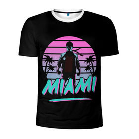 Мужская футболка 3D спортивная с принтом Майами , 100% полиэстер с улучшенными характеристиками | приталенный силуэт, круглая горловина, широкие плечи, сужается к линии бедра | beach | hot | miami | sun | usa | город | города | жара | лето | майами | море | ночь | отпуск | пальма | пальмы | пляж | солнце | сша