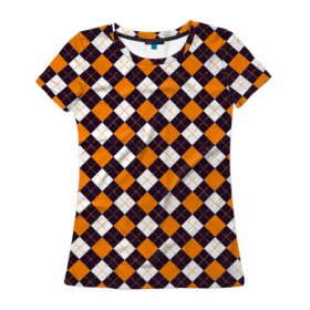 Женская футболка 3D с принтом Оранжевая классика , 100% полиэфир ( синтетическое хлопкоподобное полотно) | прямой крой, круглый вырез горловины, длина до линии бедер | 