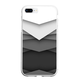 Чехол для iPhone 7Plus/8 Plus матовый с принтом Бумажные полосы , Силикон | Область печати: задняя сторона чехла, без боковых панелей | Тематика изображения на принте: белый | геометрия | полосы | серый | треугольник | черный