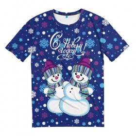 Мужская футболка 3D с принтом Снеговики , 100% полиэфир | прямой крой, круглый вырез горловины, длина до линии бедер | верховный | год | дизайнерск | зима | искусство | картинка | круто | лучший | мода | молодёжная | морковка | новый год | подарок | поздравление | праздник | рисунок | рождество | с новым годом | снег