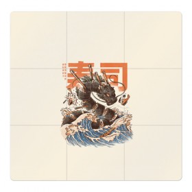 Магнитный плакат 3Х3 с принтом Great Sushi Dragon , Полимерный материал с магнитным слоем | 9 деталей размером 9*9 см | 