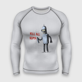 Мужской рашгард 3D с принтом Bender   Kill all human ,  |  | bender | fry | futurama | planet express | бендер | гипножаба | зойдберг | лила | фрай | футурама