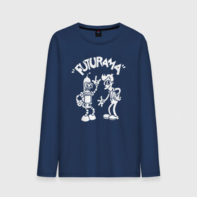 Мужской лонгслив хлопок с принтом Futurama - Cartoon  , 100% хлопок |  | bender | fry | futurama | planet express | бендер | зойдберг | лила | фрай | футурама