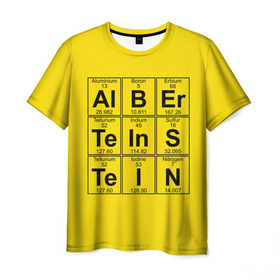 Мужская футболка 3D с принтом Альберт Эйнштейн , 100% полиэфир | прямой крой, круглый вырез горловины, длина до линии бедер | albert | chemistry | einstein | math | mendeleev | phisics | science | table | альберт | математика | менделеева | наука | таблица | физика | химия | эйнштейн