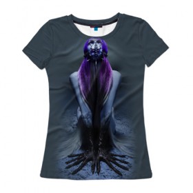 Женская футболка 3D с принтом American Horror Story , 100% полиэфир ( синтетическое хлопкоподобное полотно) | прямой крой, круглый вырез горловины, длина до линии бедер | 