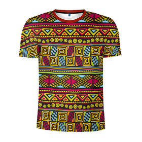 Мужская футболка 3D спортивная с принтом Этнический орнамент , 100% полиэстер с улучшенными характеристиками | приталенный силуэт, круглая горловина, широкие плечи, сужается к линии бедра | африка | геометрия | индия | орнамент | узор | этно