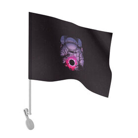 Флаг для автомобиля с принтом Карманная вселенная , 100% полиэстер | Размер: 30*21 см | астронавт | вселенная | галактика | звезда | космонавт | космос | свет | скафандр | солнце | стекло | тени | черная дыра