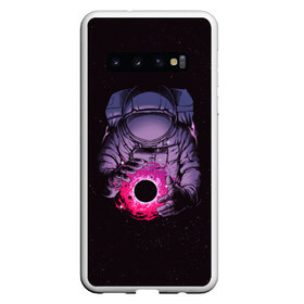 Чехол для Samsung Galaxy S10 с принтом Карманная вселенная , Силикон | Область печати: задняя сторона чехла, без боковых панелей | астронавт | вселенная | галактика | звезда | космонавт | космос | свет | скафандр | солнце | стекло | тени | черная дыра