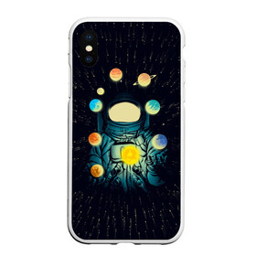 Чехол для iPhone XS Max матовый с принтом Космический жонглер , Силикон | Область печати: задняя сторона чехла, без боковых панелей | астронавт | венера | вселенная | галактика | звезда | земля | космонавт | космос | марс | меркурий | планеты | сатурн | свет | скафандр | солнце | стекло | тени | уран | юпитер