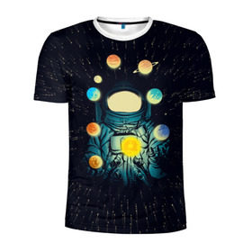 Мужская футболка 3D спортивная с принтом Космический жонглер , 100% полиэстер с улучшенными характеристиками | приталенный силуэт, круглая горловина, широкие плечи, сужается к линии бедра | Тематика изображения на принте: астронавт | венера | вселенная | галактика | звезда | земля | космонавт | космос | марс | меркурий | планеты | сатурн | свет | скафандр | солнце | стекло | тени | уран | юпитер