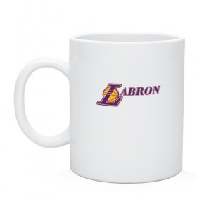 Кружка с принтом Lakers - Lebron , керамика | объем — 330 мл, диаметр — 80 мм. Принт наносится на бока кружки, можно сделать два разных изображения | Тематика изображения на принте: 