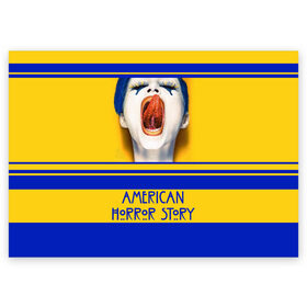 Поздравительная открытка с принтом American Horror Story , 100% бумага | плотность бумаги 280 г/м2, матовая, на обратной стороне линовка и место для марки
 | ahs | american horror story | американская история ужасов | язык