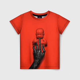 Детская футболка 3D с принтом American Horror Story , 100% гипоаллергенный полиэфир | прямой крой, круглый вырез горловины, длина до линии бедер, чуть спущенное плечо, ткань немного тянется | ahs | american horror story | американская история ужасов | младенец | ребенок