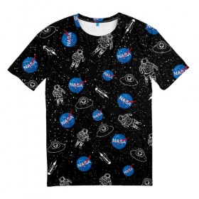 Мужская футболка 3D с принтом NASA , 100% полиэфир | прямой крой, круглый вырез горловины, длина до линии бедер | galaxy | nasa | space | space company | star | астрономия | галактика | звезды | космическая компания | космос | наса