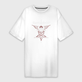 Платье-футболка хлопок с принтом Hanzel und Gretyl 87 ,  |  | 666 | gretyl | hanzel | industrial | metal | music | pentagram | rock | und | метал | музыка | пентаграмма | рок