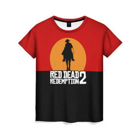 Женская футболка 3D с принтом Red Dead Redemption 2 , 100% полиэфир ( синтетическое хлопкоподобное полотно) | прямой крой, круглый вырез горловины, длина до линии бедер | game | rdr2 | red dead redemption 2 | rockstar studios | игры